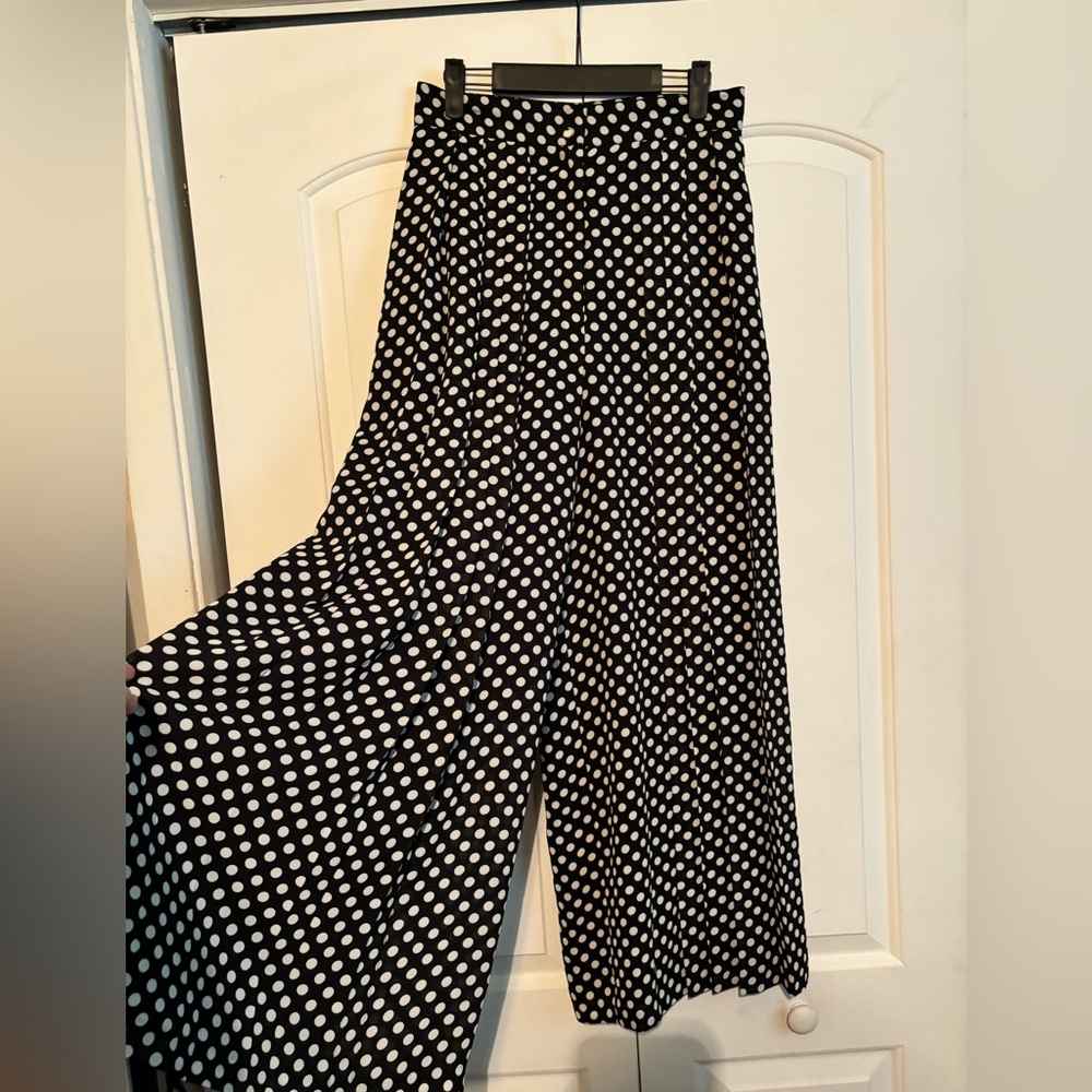 Vintage High Waist polka dot Black n White Pants